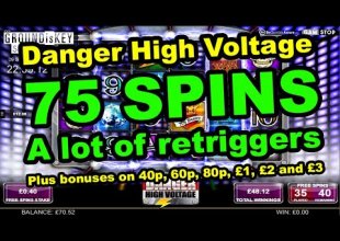 DANGER HIGH VOLTAGE | MAX retriggers? Plus bonuses on 40p, 60p, 80p, £1, £2 and £3
