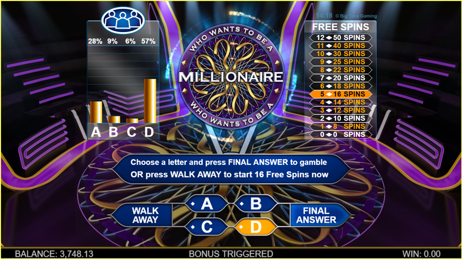 who wants to be a millionaire paytable TGC